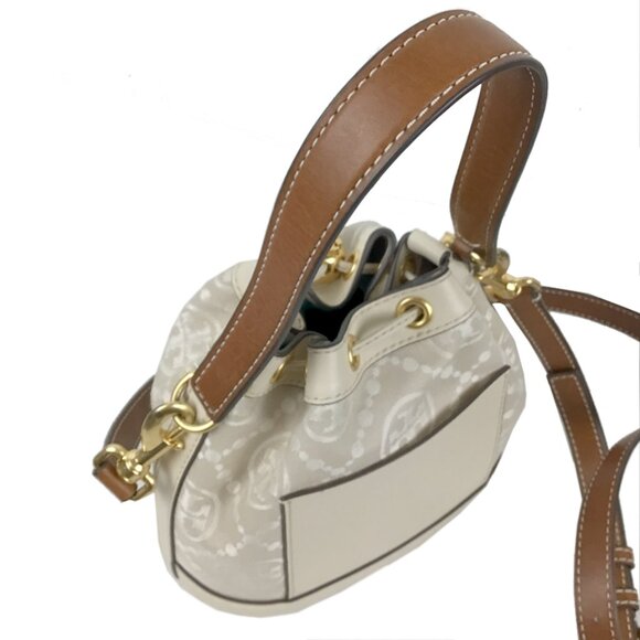 Tory Burch Mini T Monogram Bucket Bag - Picture 13 of 14